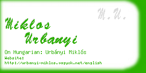 miklos urbanyi business card
