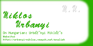 miklos urbanyi business card